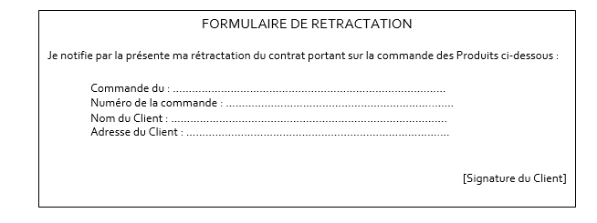 form de rétraction 